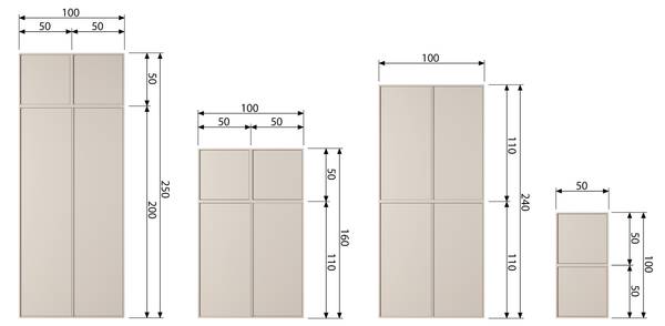 Schrank Daily Beige - Kiefer - 50 x 110 x 58 cm