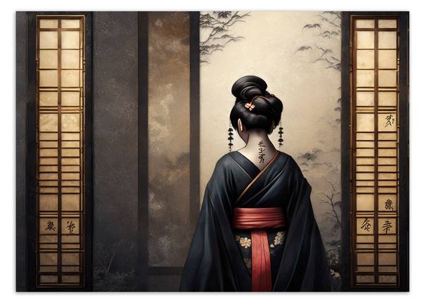 Fototapete Bild Japanische Geisha 200 x 140 cm