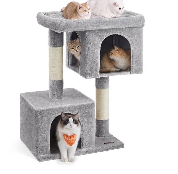Arbre à chat Paris Gris - Bois manufacturé - 48 x 101 x 68 cm
