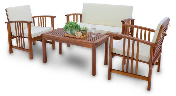 Gartenmöbelset Brissogne Braun - Akazie - 112 x 76 x 64 cm