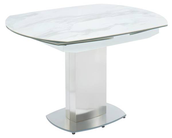 Essgruppe TALICIA Weiß - Keramik - Glas - Massivholz - 180 x 75 x 90 cm
