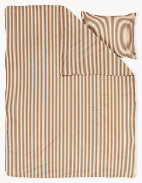 Bettwäsche Set STRIPED 2 tlg Beige - 120 x 150 cm