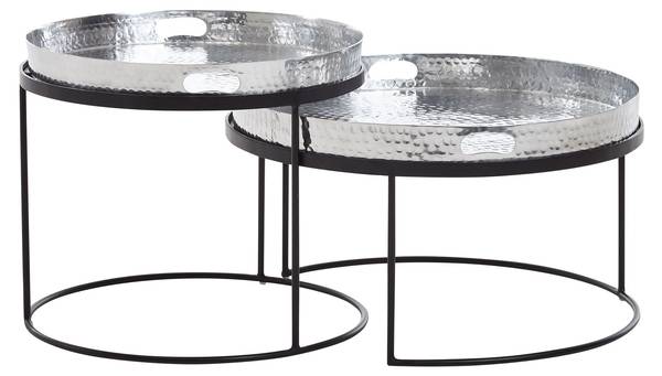 Tabletttisch NERA 2er-Set Silber