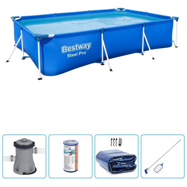Schwimmbad-Set 5641154 (5-teilig) Blau - Kunststoff - 201 x 66 x 300 cm