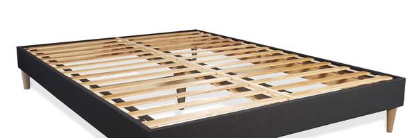 Bettgestell und Matratze Ultra -  130 x Schwarz - Massivholz - 130 x 55 x 200 cm