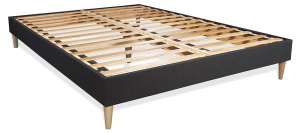 Bettgestell und Matratze Flexy -  150 x Schwarz - Massivholz - 150 x 51 x 195 cm