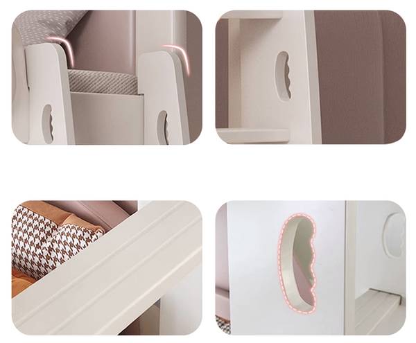 Etagenbett HTFC Pink - Holzwerkstoff - 136 x 240 x 201 cm