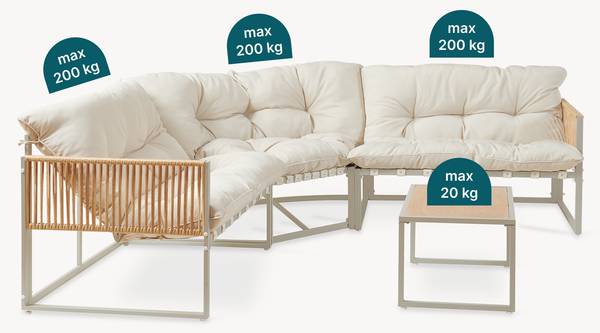 Gartenmöbelset Karg 2-tlg. Beige - Braun