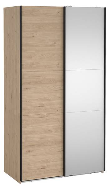 Schiebetürenschrank Como (2-türig) Braun - Holzwerkstoff - Textil - 119 x 221 x 67 cm