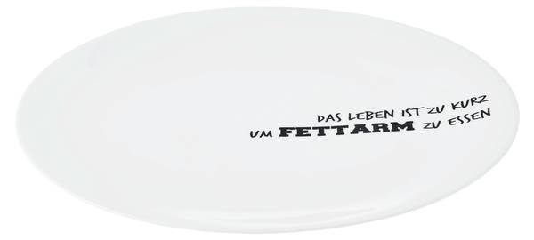 Speiseteller GRAFFITI Schwarz - Weiß - Keramik - 1 x 1 x 1 cm