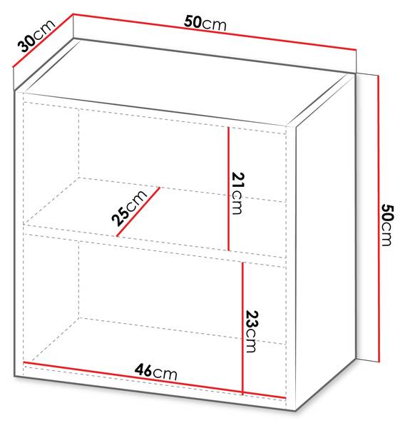 Vitrine Quadrat Capital Schwarz - Eiche