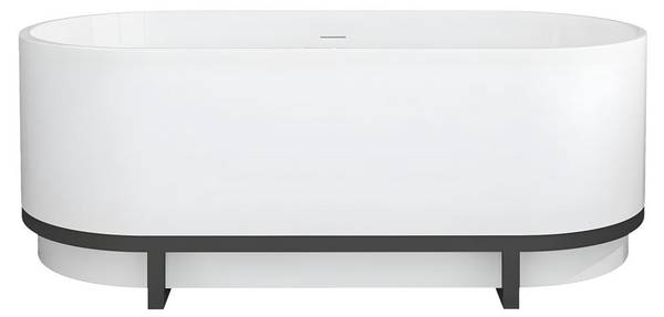 Freistehende Badewanne PLECO Weiß - Naturfaser - 74 x 60 x 160 cm