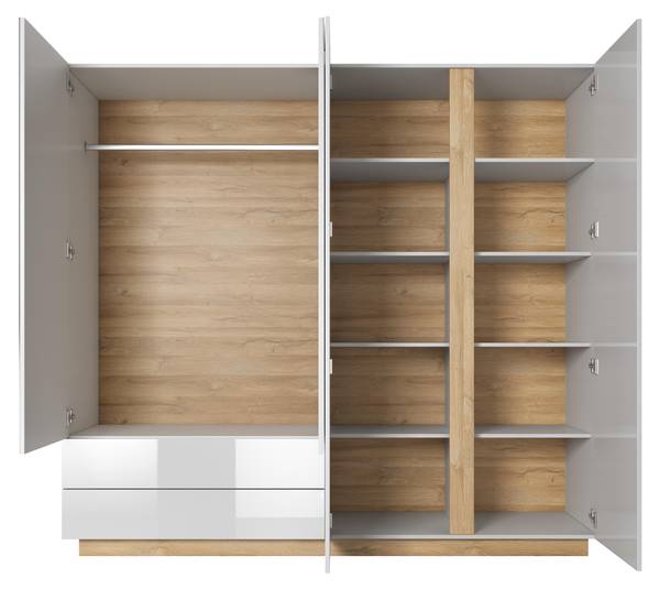 Kleiderschrank ARCADE WR220 4D2D1 Weiß - Melamin - 220 x 203 x 54 cm