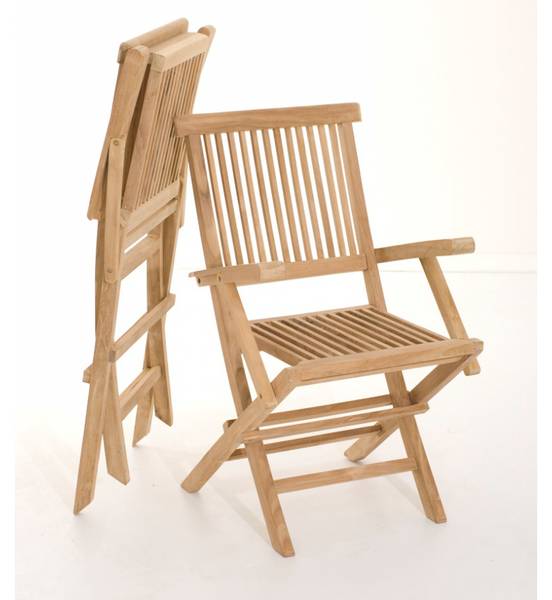 Gartensessel HARRIS 2er Set Braun - Teakholz - 60 x 90 x 55 cm