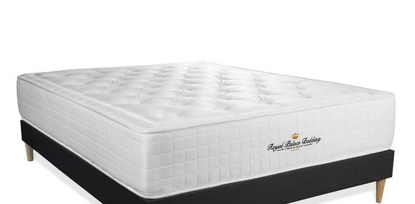 Bettgestell und Matratze Buckingham - Schwarz - Massivholz - 120 x 59 x 195 cm