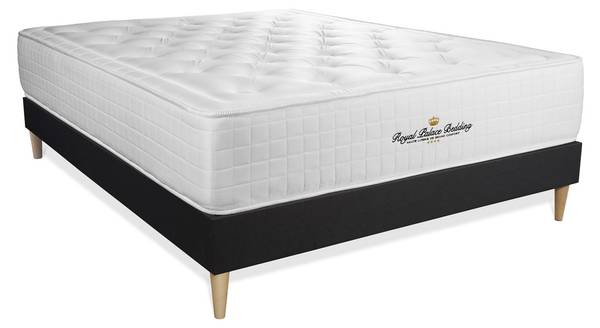 Bettgestell und Matratze Buckingham - Schwarz - Massivholz - 135 x 59 x 190 cm