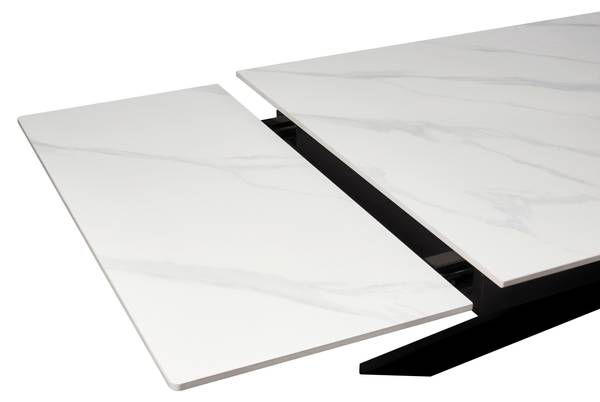 Ausziehtisch LEON Weiß - Keramik - Metall - 260 x 76 x 90 cm