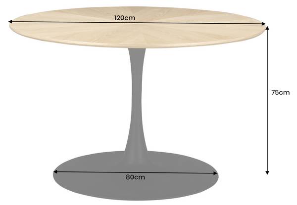 Esstisch ATELIER Braun - Eiche - 120 x 75 x 120 cm