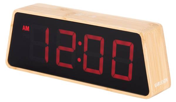 Réveil Changing Colour LED Marron - Bambou - 19 x 7 x 5 cm