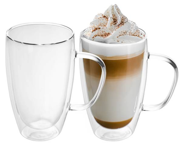 2x Thermo Glas Teeglas Kaffeeglas 400ml Glas - 18 x 11 x 26 cm