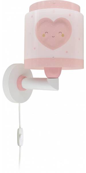 KinderWandleuchte Herz Pink - Kunststoff - 15 x 24 x 20 cm