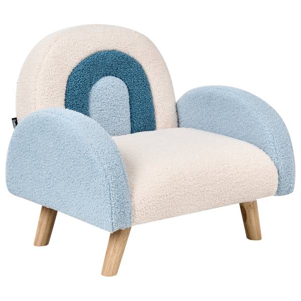 Kindersessel OMBO Blau - Braun - Cremeweiß