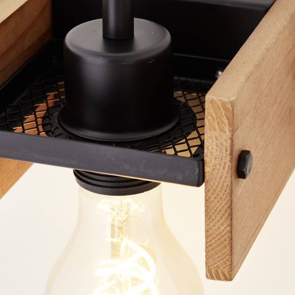 Wandlampen 31121144181 1 Braun - Holz teilmassiv - 12 x 11 x 13 cm