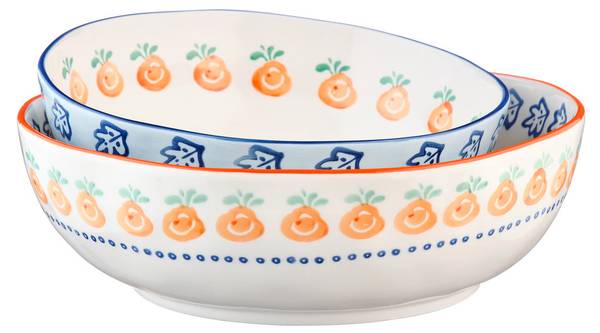 Saladeschaal NAPOLI 2-delig wit - keramiek - 18 x 36 x 35 cm