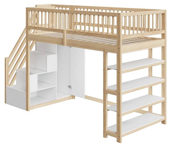 Hoogslaper NaturZoom Ⅰ bruin - grenenhout - 96 x 169 x 254 cm