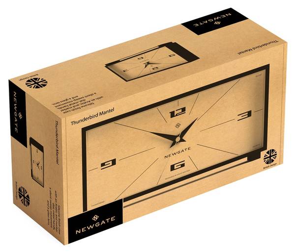 Staande klok Thunderbird bruin - wit - kunststof - 28 x 14 x 8 cm