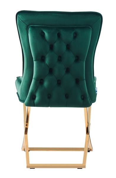 Trafalgar Esszimmerstuhl 2er-Set Grün - Samt - 51 x 95 x 70 cm