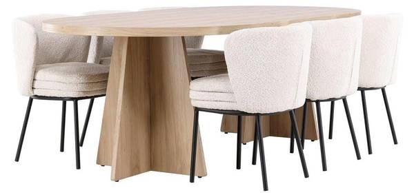Essgruppe Bootcut (3-Teilig) Braun - Microfaser - 230 x 76 x 115 cm