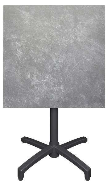 Gartentisch HEINO Grau - Metall - Stein - 70 x 75 x 70 cm