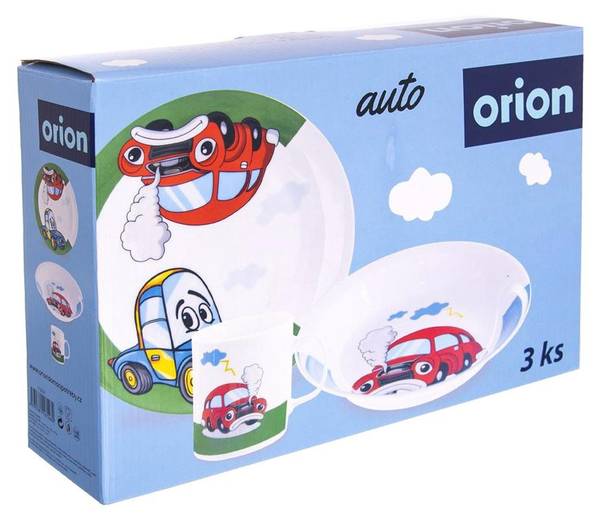 Kindergeschirr 3er Set 112351 Blau - Grün - Rot - Porzellan - 22 x 9 x 32 cm