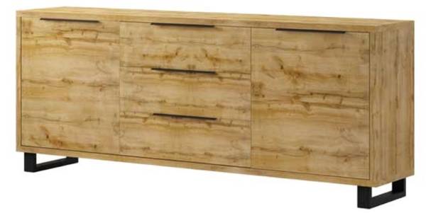 Kommode HALLE Braun - Stahl - 200 x 80 x 45 cm