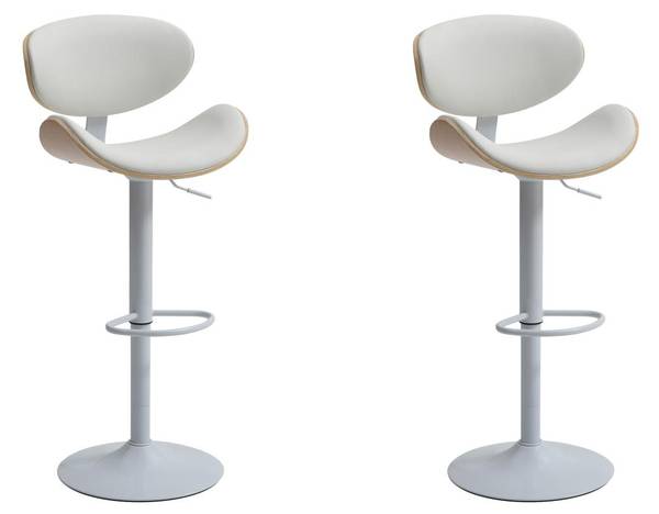 Barhocker MONTENEGRO 2er-Set Beige - Kunstleder - 46 x 111 x 49 cm