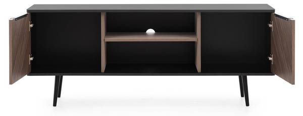 RTV-Schrank ELIO Schwarz - Braun - Holzwerkstoff - Metall - 150 x 60 x 41 cm