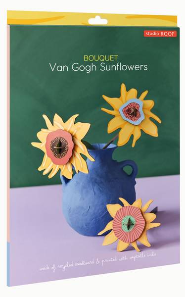 Dekoobjekt Sonnenblumen-Trio Naturfaser - Papier - 4 x 27 x 10 cm