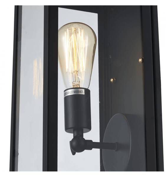 Wandleuchte Trafalgar Schwarz - Metall - 16 x 36 x 18 cm