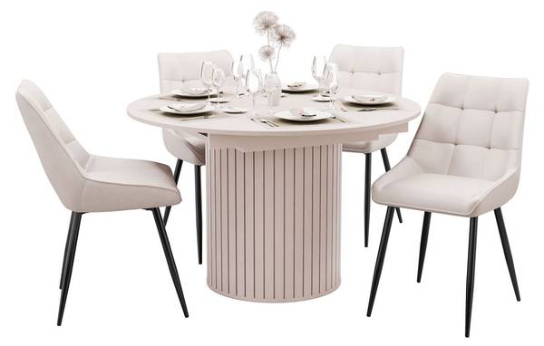 Esszimmer-Set ELODIE Beige - Kaschmir