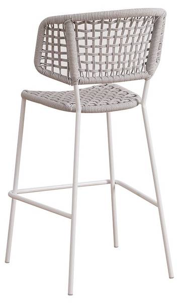 Garten Barhocker Außen  Leslie Seil Weiß - Naturfaser - 58 x 109 x 40 cm