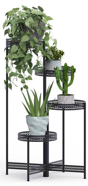 Étagère Plante XJJ491-L Noir - Fer - 22 x 90 x 53 cm