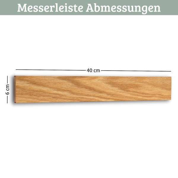 Messer-Magnetleist KYLO Braun - Massivholz - 40 x 6 x 2 cm