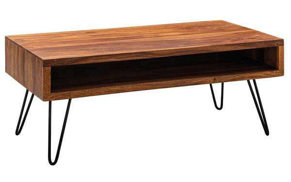 Couchtisch eckig KARU Sofatisch Braun - Sheesham - 100 x 40 x 50 cm