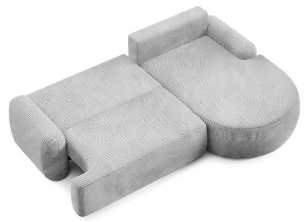 Ecksofa CLEO II mit Schlaffunktion Grau - Polyester - 264 x 89 x 172 cm