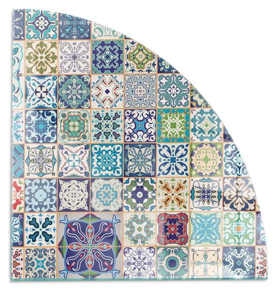 Vloerplaat voor Kachel Tessera blauw - glas - 100 x 100 x 0 cm