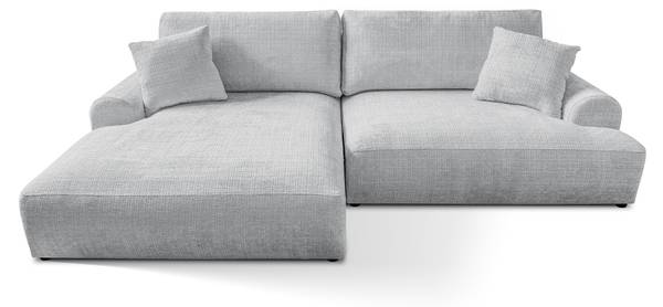 Ecksofa mit Schlaffunktion Melvano Hellgrau - Ecke davorstehend links