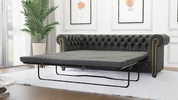 Canapé 3 places avec fonction lit Ingrid Anthracite