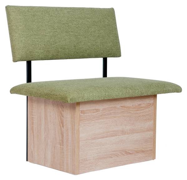 Eckbank mit Truhe Tisch II (4er Set) Grün - Eiche Dekor
