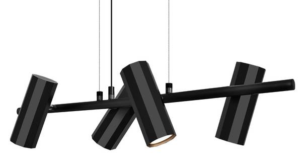 Hanglamp Hannah II met 4 lichtbronnen zwart - metaal - 6 x 170 x 66 cm
